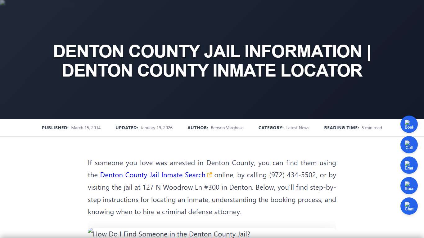 Denton County Jail Information | Denton County Inmate Search