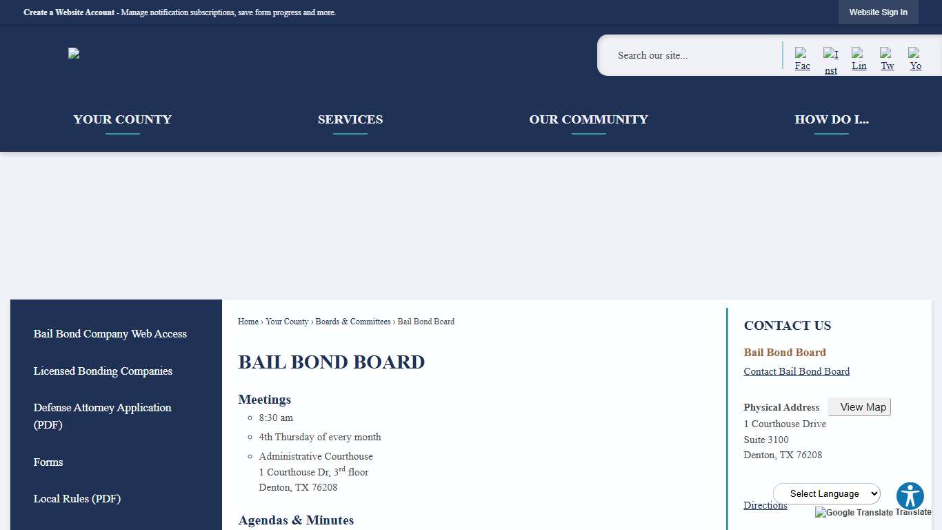 BAIL BOND Board | Denton County, TX